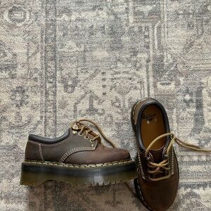 Dr. Martens Brown Leather Quad Platform Derby